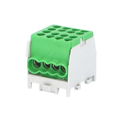 Svorkovnica rozbočovacia HLAK 25 1/6 M2, 100A, 1pól., AL/CU, IP20, zelená, na DIN /2080175