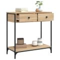 vidaXL Konzolový stolík dub sonoma 75 x 34,5 x 75 cm kompozitné drevo