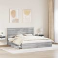 vidaXL Úložná posteľ Sivý Sonoma 200 x 200 cm Kompozitné drevo