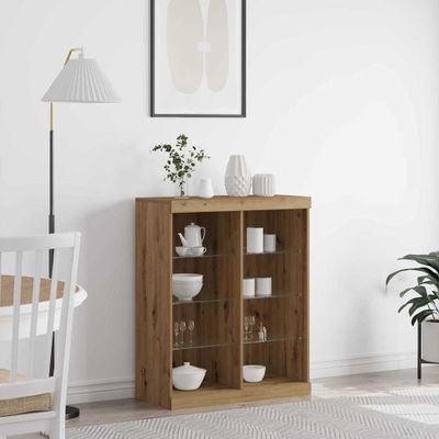 vidaXL LED komoda Dub artisan 81 x 37 x 100 cm Kompozitné drevo