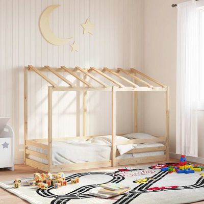 vidaXL Detská posteľ so strechou 90x190 cm borovicový masív