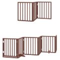 vidaXL Brána pre psa s dvere sklad. 9 pan. hnedá 450 cm topoľové drevo