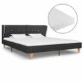 vidaXL Posteľ s matracom tmavosivá 180x200 cm jutová