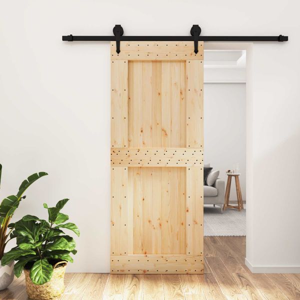 vidaXL Posuvné dvere Prírodná a čierna 85 x 210 cm