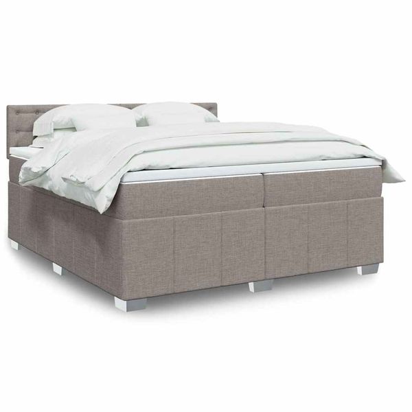 vidaXL Boxspring posteľ s matracom sivohnedý 200x200 cm látka
