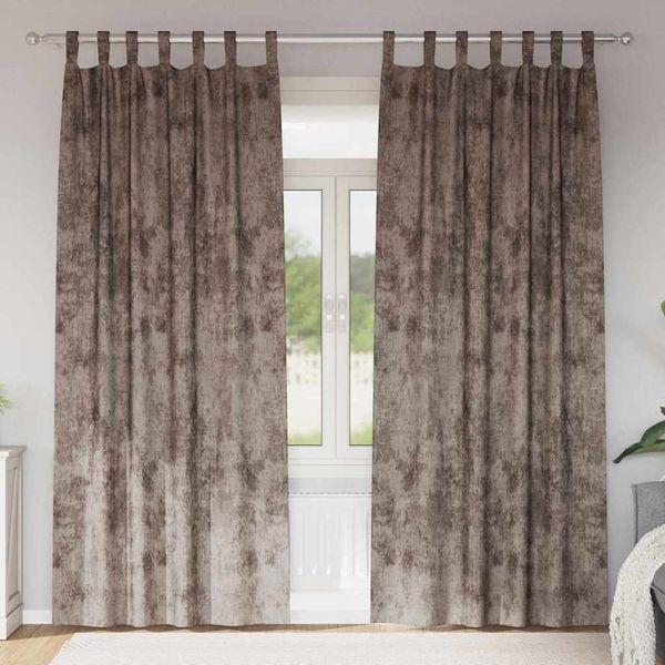 vidaXL Sametové závesy 2 pcs Kapučínová 225 x 140 cm Zamat