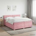 vidaXL Posteľ boxspring s matracom Ružová 200 x 200 cm Zamat