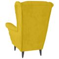vidaXL Kreslo wingback s podnožkou horčicovo-žlté zamatové