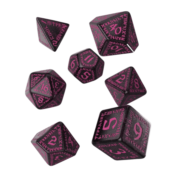 Sada runových kociek - Black-Magenta