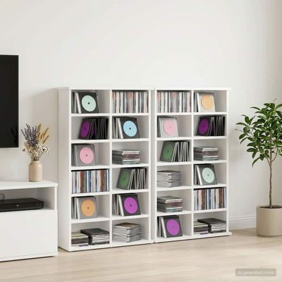 vidaXL CD Skrinka 2 ks Biela 60 x 17 x 92 cm Kompozitné drevo