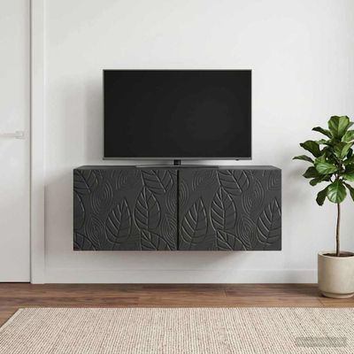vidaXL Nástenná TV skrinka 78,5 x 41 x 30 cm Čierna Kompozitné drevo