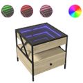 vidaXL Konferenčný stolík s nekonečnými LED dub sonoma 50x50x51 cm