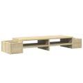 vidaXL Stojan na monitor s policou dub sonoma 100x27x15 cm komp. drevo