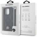 Karl Lagerfeld HC Quilted PU Initial Logo & Chain Strap case pre iPhone 16 Pro Black