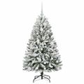 vidaXL Umelý Sklápací Vianočný Stromček 150 LED Zelená a biela 120 cm