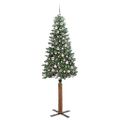 vidaXL Úzky vianočný stromček s 300 LED-i so stojanom Zelená 210 cm