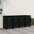 vidaXL Úložný box na štyri odpadkové koše čierny masívna borovica