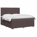 vidaXL LED boxspring posteľ s matracom Tmavohnedá 140 x 200 cm Látka