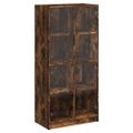 vidaXL Vysoká skrinka s dvierkami dymový dub 68x37x142cm kompoz. drevo