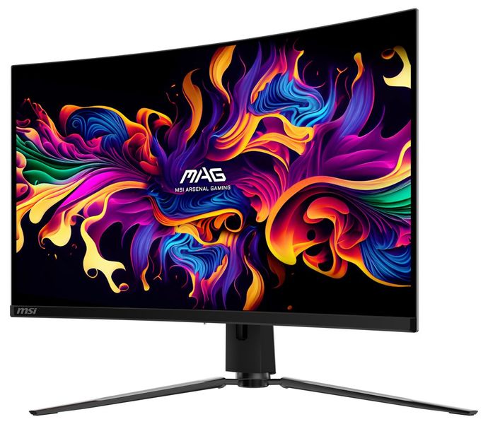 MSI MAG/321CUP/31,5"/QD-OLED/4K UHD/165Hz/0,03ms/Černá/3R LED monitor, herní, prohnutý, 31,5", QD-OLED, 3840×2160, 16:9, 165Hz, 0,03ms, 250cd/m2, 1,5M:1, HDMI, DisplayPort, USB-C, en. tr.