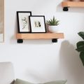 vidaXL Nástenná polica bledohnedá 40x10x6 cm ošetrený dubový masív