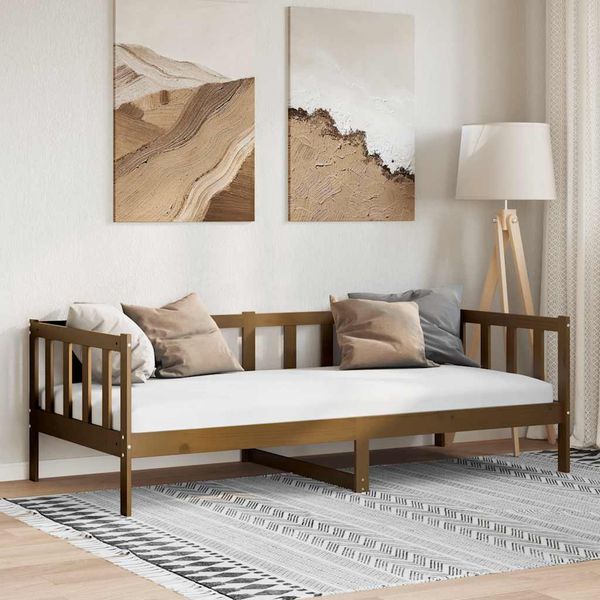 vidaXL Posteľný rám medovohnedý borovicový masív 90x200 cm
