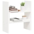 vidaXL Stojan na monitor biely (39-72)x17x43 cm masívna borovica