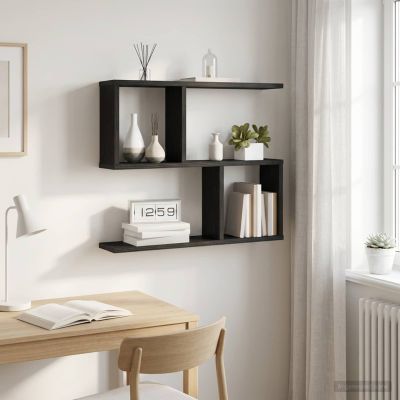 vidaXL Stenná polica Čierny dub 60 x 12 x 50,5 cm Kompozitné drevo