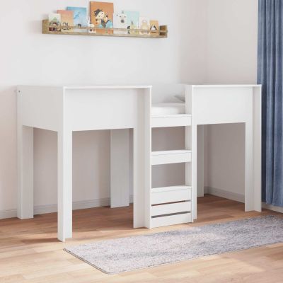 vidaXL Poschodová posteľ pre deti Biela 75 x 190 cm Kompozitné drevo