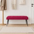 vidaXL Lavica s gombíkovým prešívaním Víno červené 110 x 40 x 46 cm