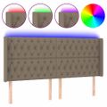 vidaXL Čelo postele s LED sivohnedé 183x16x118/128 cm látka