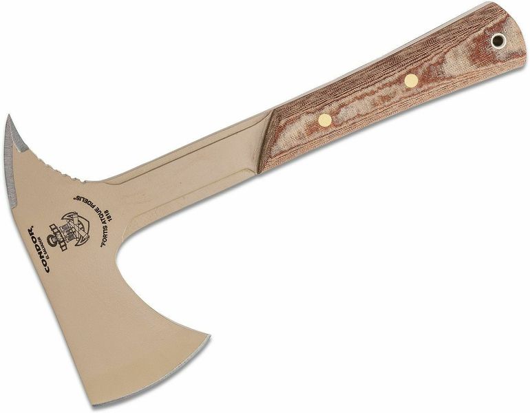 Condor CTK1816-6.7HC FORTIS FIDELIS AXE taktická sekera 850 g, hnedá, Micarta, puzdro Kydex