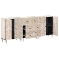 vidaXL Servírovacia skriňa 3 ks 60 x 33,5 x 75 cm Masívne mango drevo