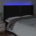 vidaXL Čelo postele s LED čierne 203x16x118/128 cm látka