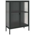 vidaXL Komoda čierna 75x35x105 cm sklo a oceľ