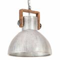 vidaXL Industriálna závesná lampa 25 W strieborná 40 cm okrúhla E27