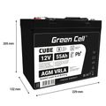 AGM12V55AH-J Green Cell CUBE AGM IP54 12V 55Ah VRLA gélová batéria s hlbokým cyklom pre skútre, kosa