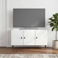 vidaXL TV skrinka Biela s vysokým leskom 99 x 34,5 x 50 cm