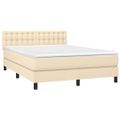 vidaXL Boxspring posteľ s matracom krémový 140x190 cm látka