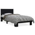 vidaXL Posteľný rám čierny 75x190 cm kompozitné drevo a kov