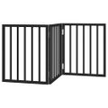 vidaXL Brána pre psa skladacia 3 panely čierna 150 cm topoľové drevo