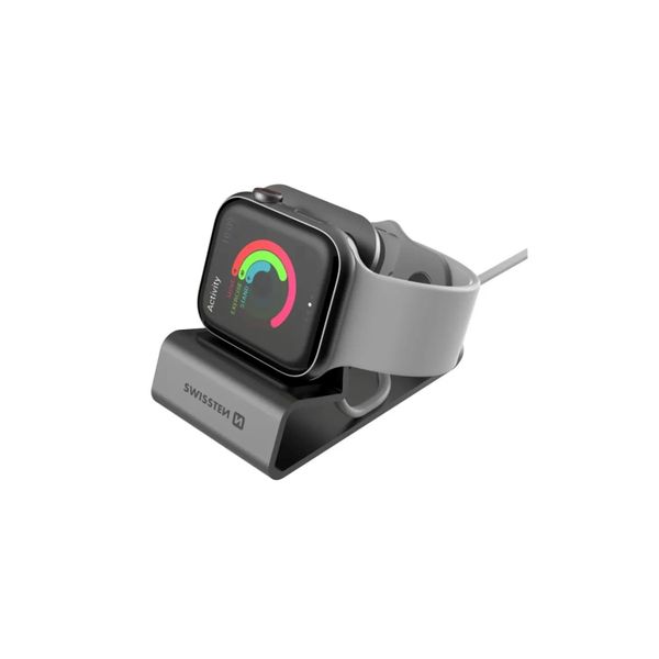 SW HLINÍKOVÝ STOJANČEK PRE iWATCH ŠEDÝ