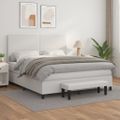 vidaXL Boxspring posteľ s matracom biela 160x200 cm umelá koža