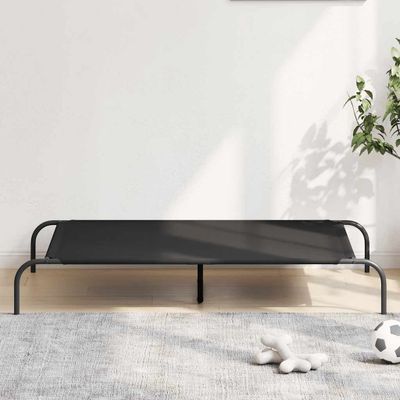 vidaXL Vyvýšená posteľ pre psa čierna 130x80x20 cm Oxford Fabric Steel