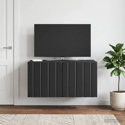 vidaXL Nástenná TV skrinka 59,5 x 41 x 30 cm Čierna Kompozitné drevo