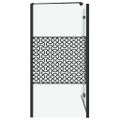 vidaXL Kúpeľňový plášť Čierna 120 x 67 x 129 cm Tvrdené sklo a hliník