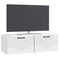 vidaXL Nástenná TV skrinka Biela s vysokým leskom 98 x 41 x 30 cm