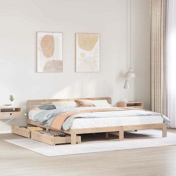 vidaXL Posteľ bez matraca 180x200 cm masívna borovica