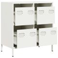 vidaXL Komoda biela 68x39x73,5 cm oceľ valcovaná za studena