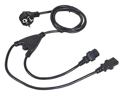 Kábel C-TECH sieťový 1,8m 220/230V napájací, rozdvojka Y, VDE